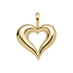 1 1/4" Puffed Heart Pendant 10K Yellow Gold