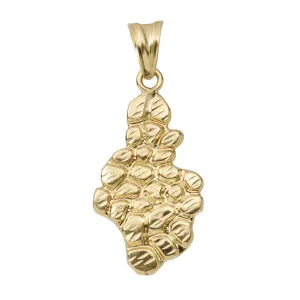 1 3/8" Nugget Charm Pendant 10K Yellow Gold