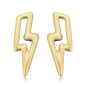 14k Yellow Gold Lightning Bolt Stud Earrings