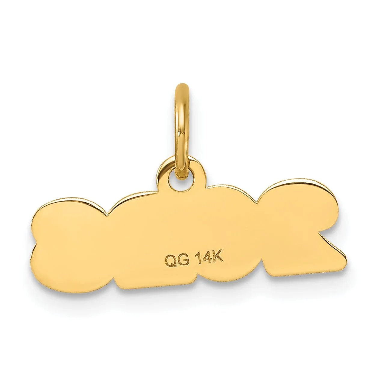 14K Yellow Gold Satin Finish 2023 Charm - Polished Accent