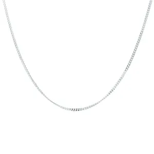 18ct White Gold 18" Diamond Curb Chain CW025-18