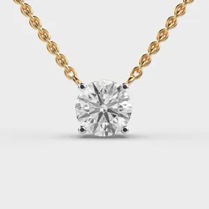 3 Carat Classic Round Solitaire Link Gold Pendant (Without Chain)