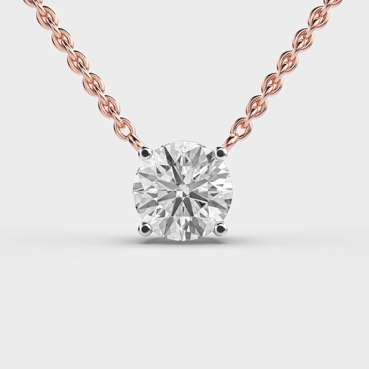 3 Carat Classic Round Solitaire Link Gold Pendant (Without Chain)