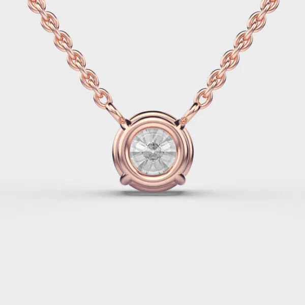 3 Carat Classic Round Solitaire Link Gold Pendant (Without Chain)