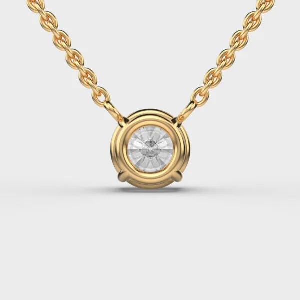 3 Carat Classic Round Solitaire Link Gold Pendant (Without Chain)