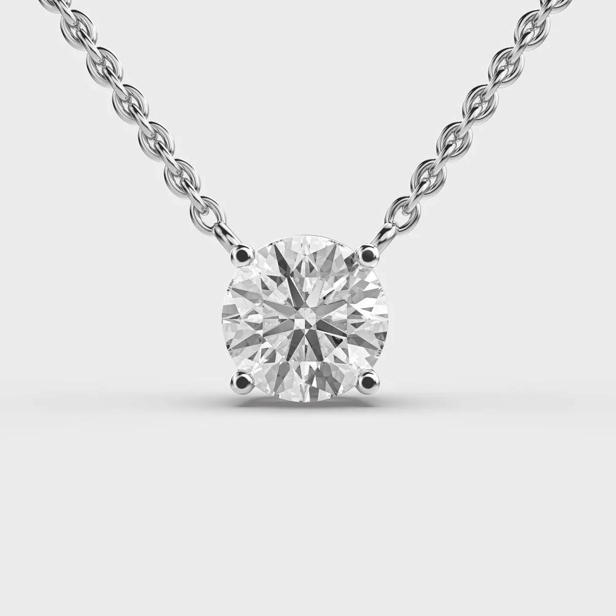 3 Carat Classic Round Solitaire Link Gold Pendant (Without Chain)