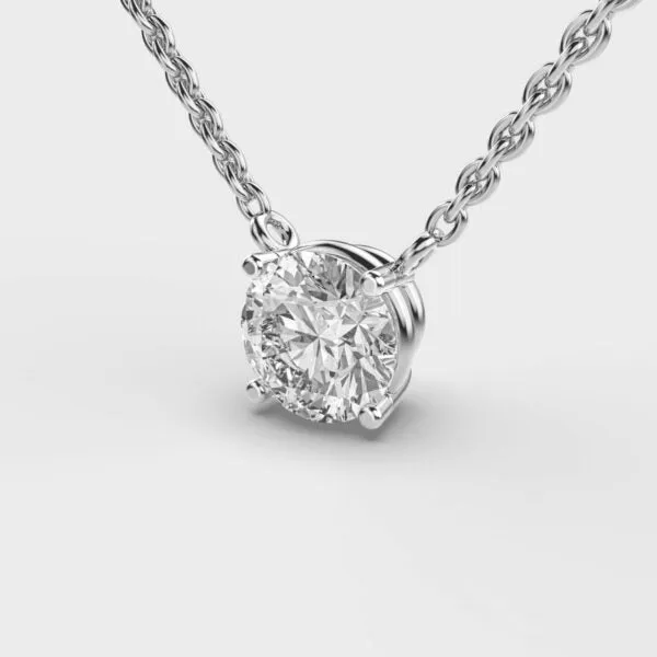 3 Carat Classic Round Solitaire Link Gold Pendant (Without Chain)