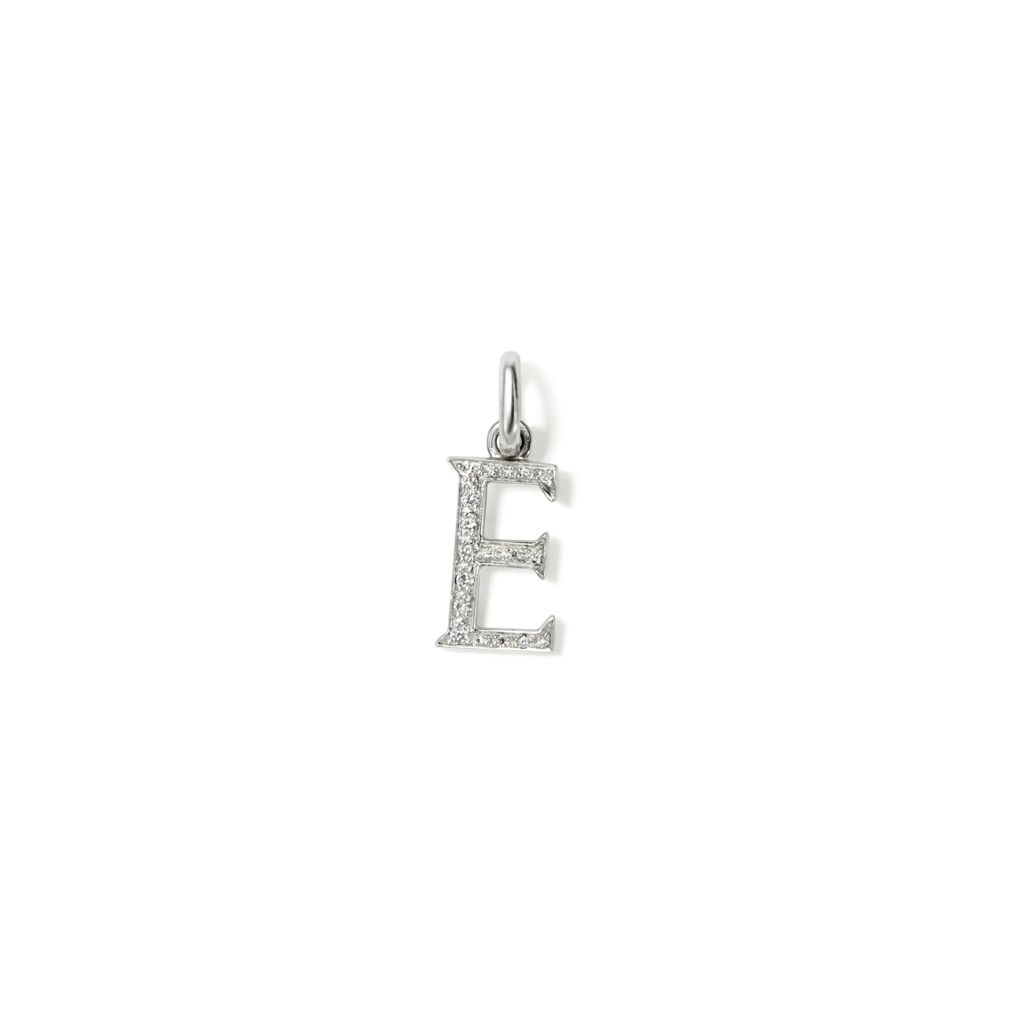 Alice Alphabet Initial Necklace Pendant 18ct White Gold - Diamond Pavé