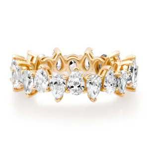 Alternating Diamond Teardrop Eternity Band Ring