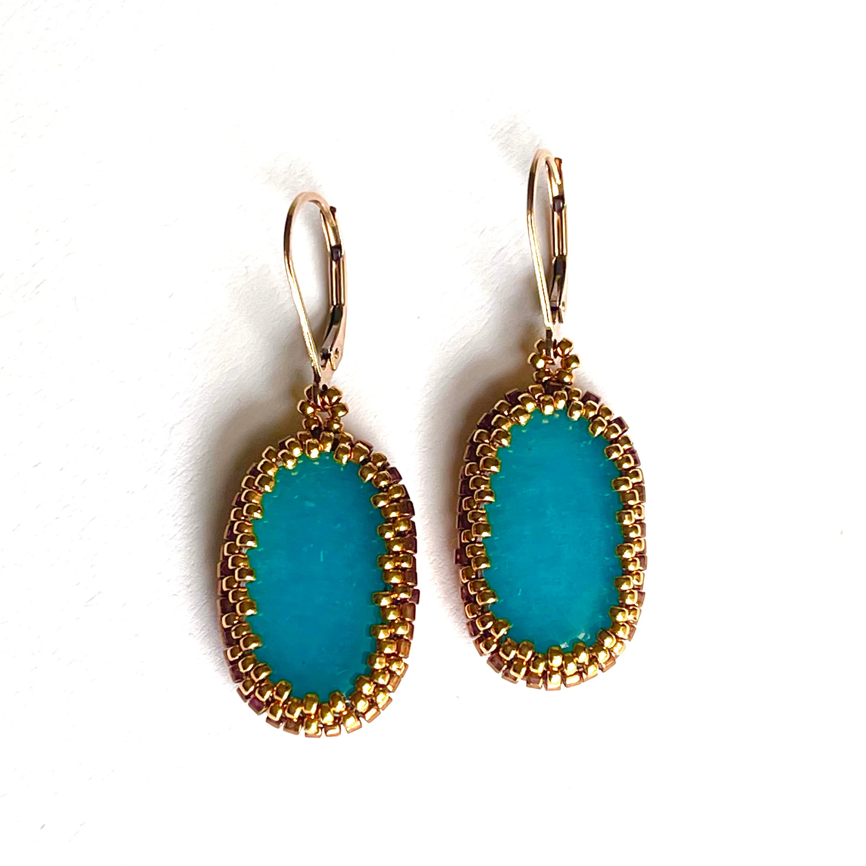 Amazonite Oval Earrings