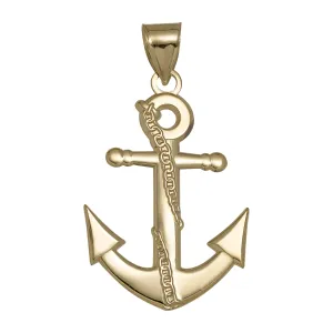 Anchor Charm Pendant 10K Yellow Gold