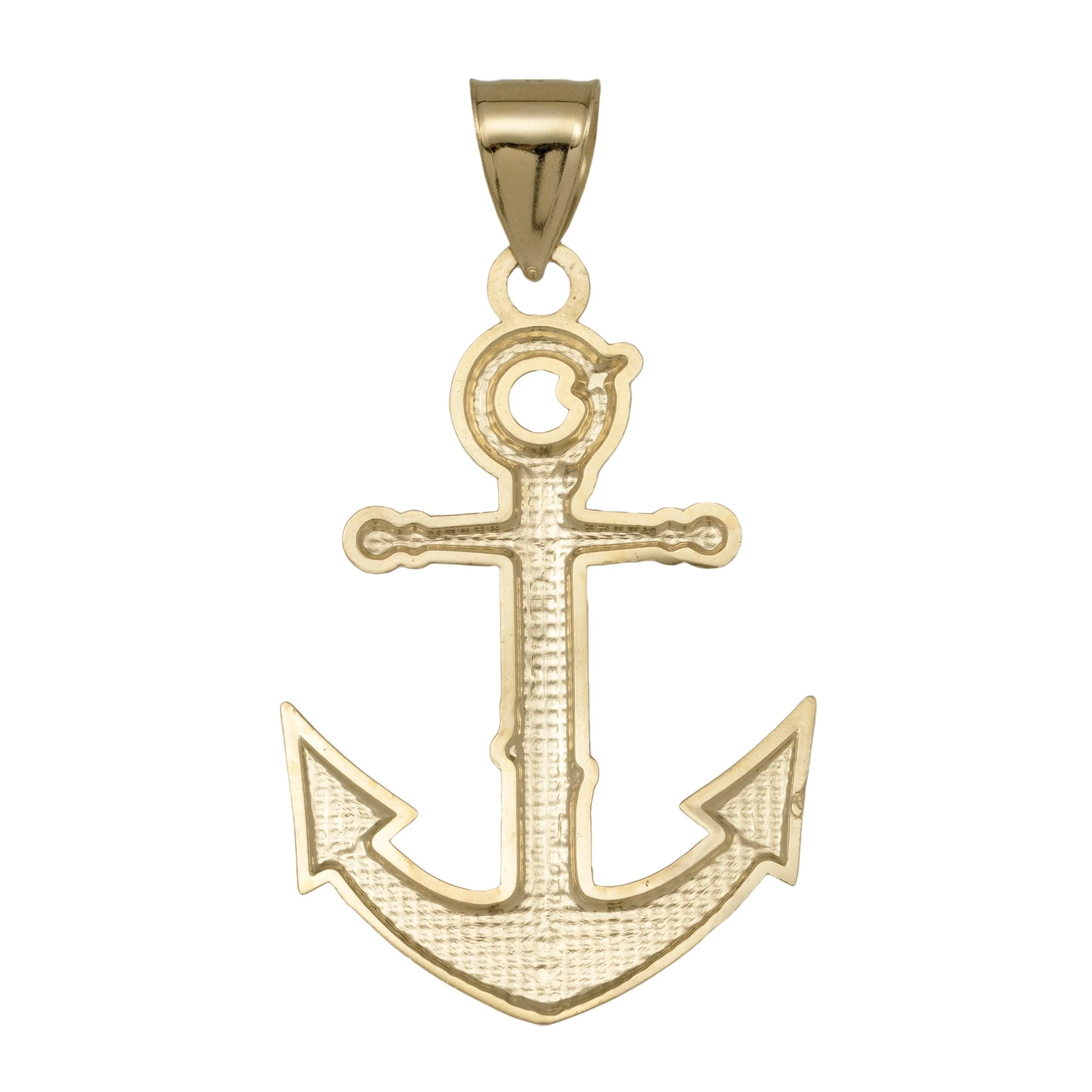 Anchor Charm Pendant 10K Yellow Gold