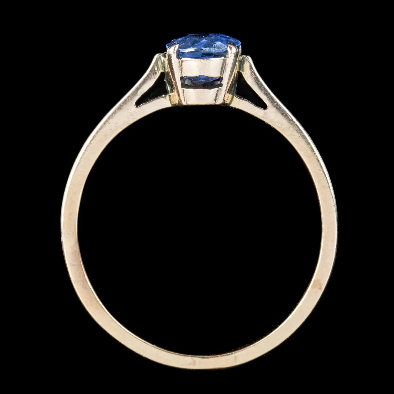 Antique Victorian Blue Sapphire Solitaire Ring 1.2ct Sapphire