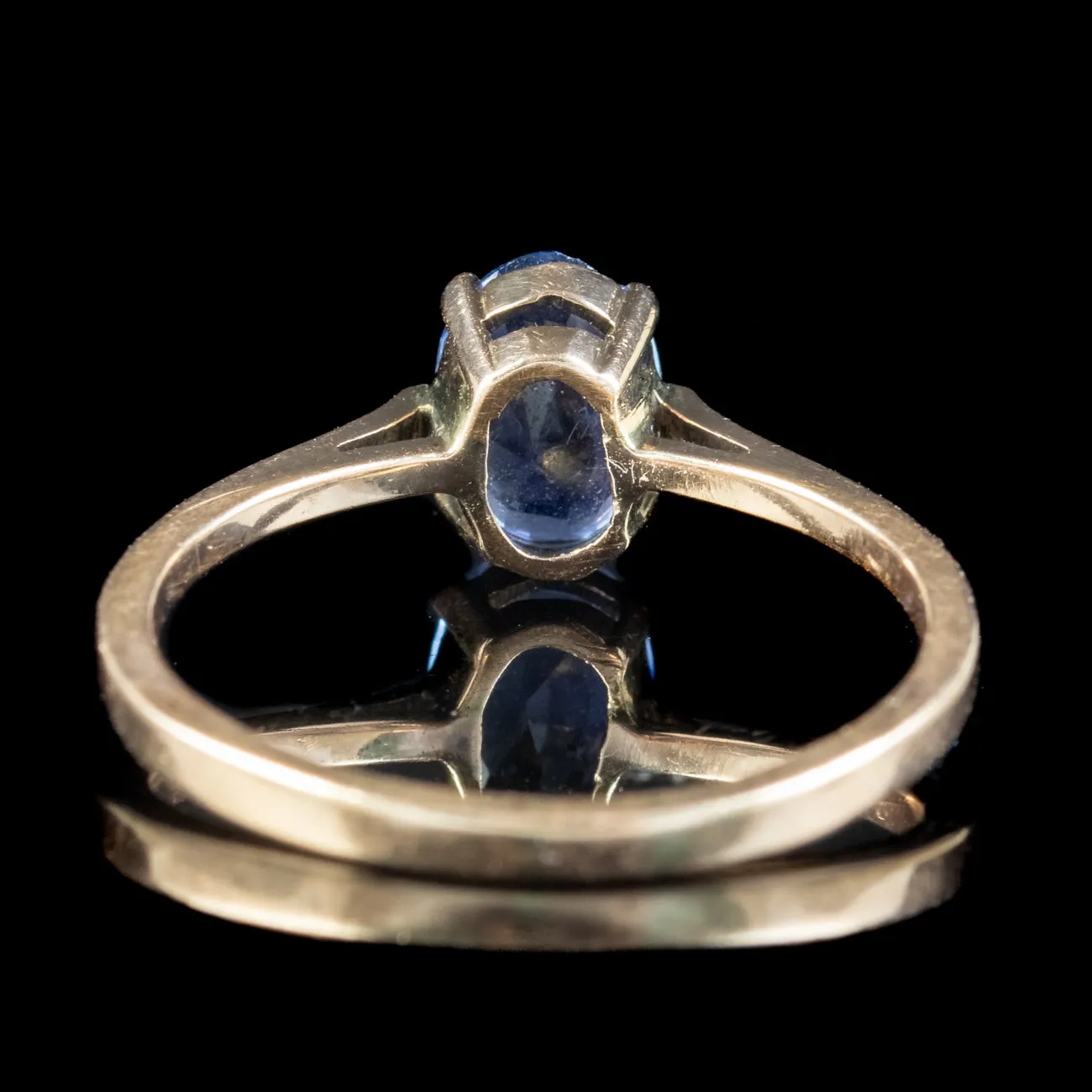 Antique Victorian Blue Sapphire Solitaire Ring 1.2ct Sapphire