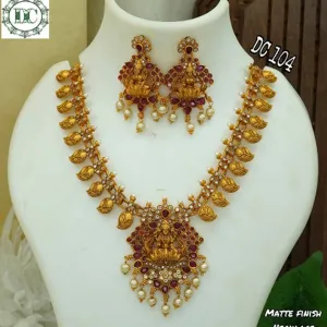 Bhavi Jewels Gold Plated Temple Necklace Set