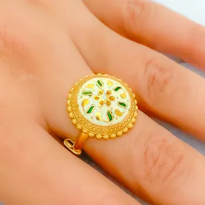 Blooming Regal Meena Ring