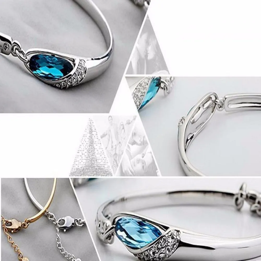 Blue Gem Silver Bracelet