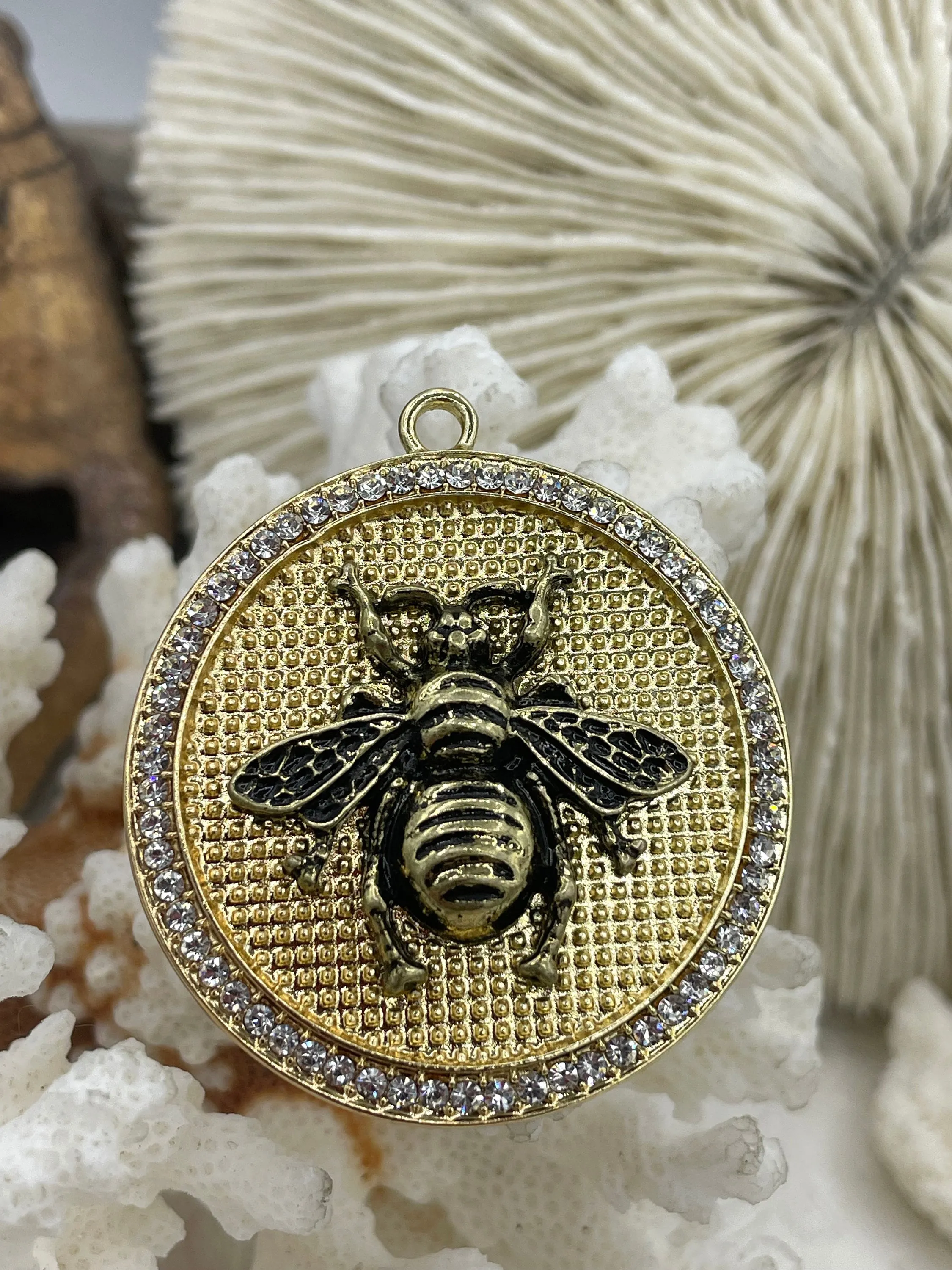 Bumble Bee Pendant with CZ, Round Bee Charm, Bumble Bee Charm, Mixed MetalBumble Bee, 10 Styles, Zinc Alloy, Cubic Zirconia, Fast Ship