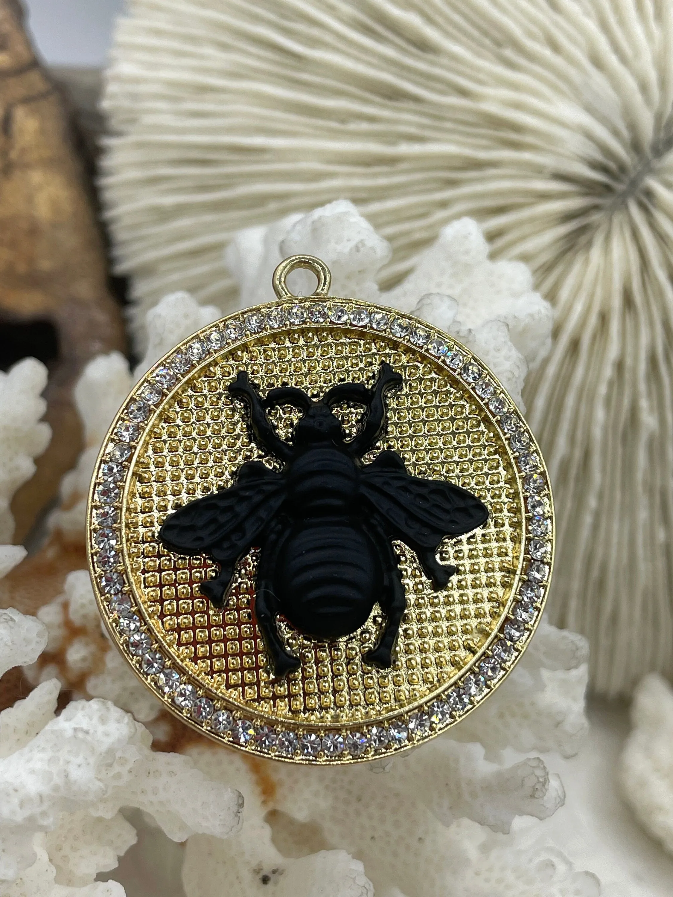 Bumble Bee Pendant with CZ, Round Bee Charm, Bumble Bee Charm, Mixed MetalBumble Bee, 10 Styles, Zinc Alloy, Cubic Zirconia, Fast Ship