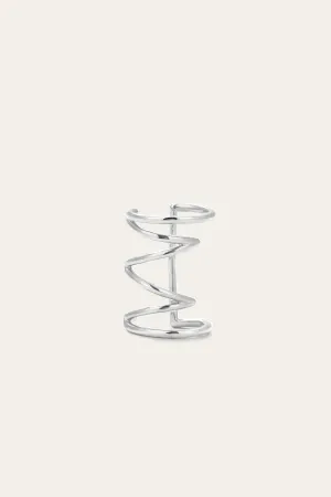 Cage Silver Ear Cuff