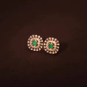 Charming Emerald Green and White CZ Studded Earring For Women