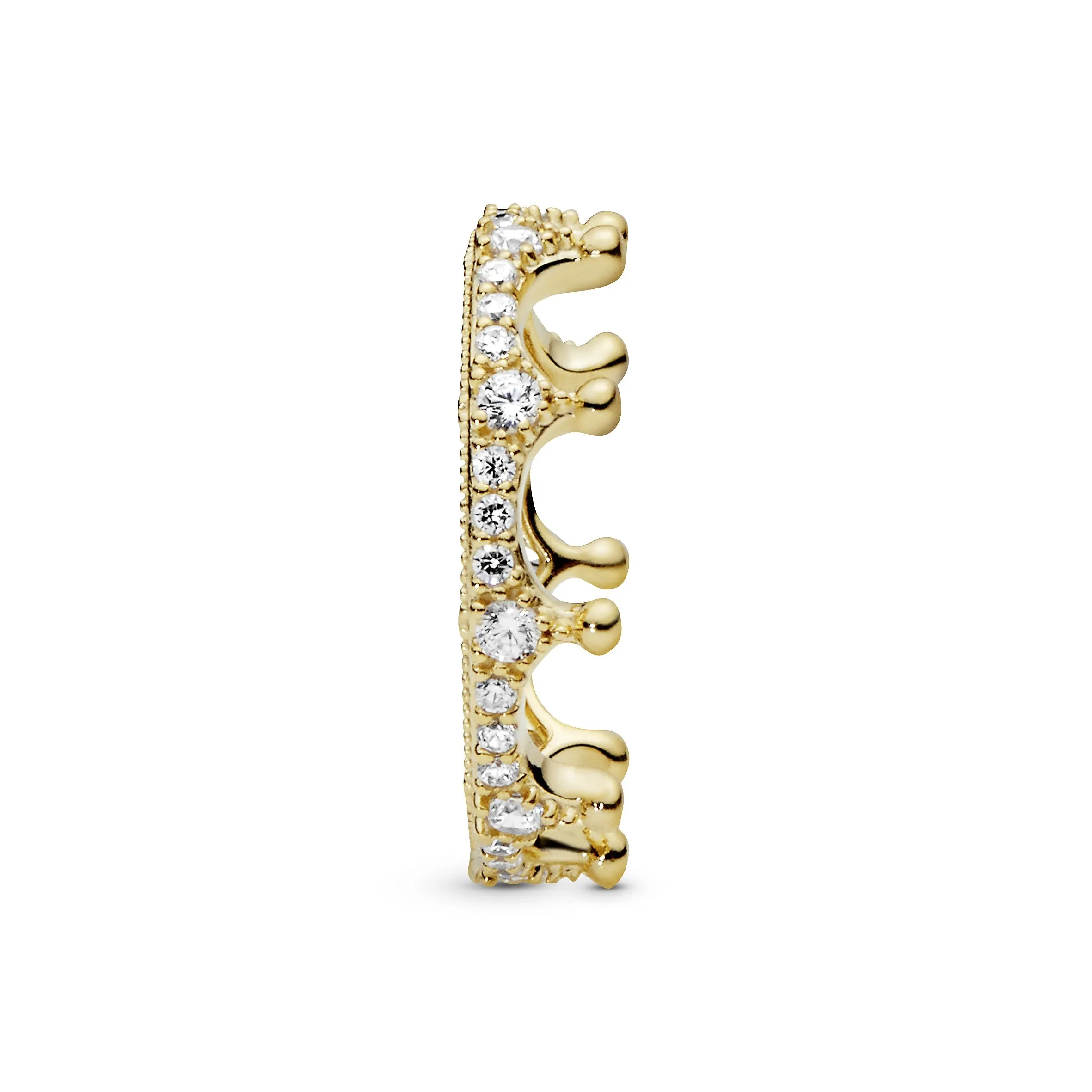 Crown 14k Gold Plated  ring with clear cubic zirconia