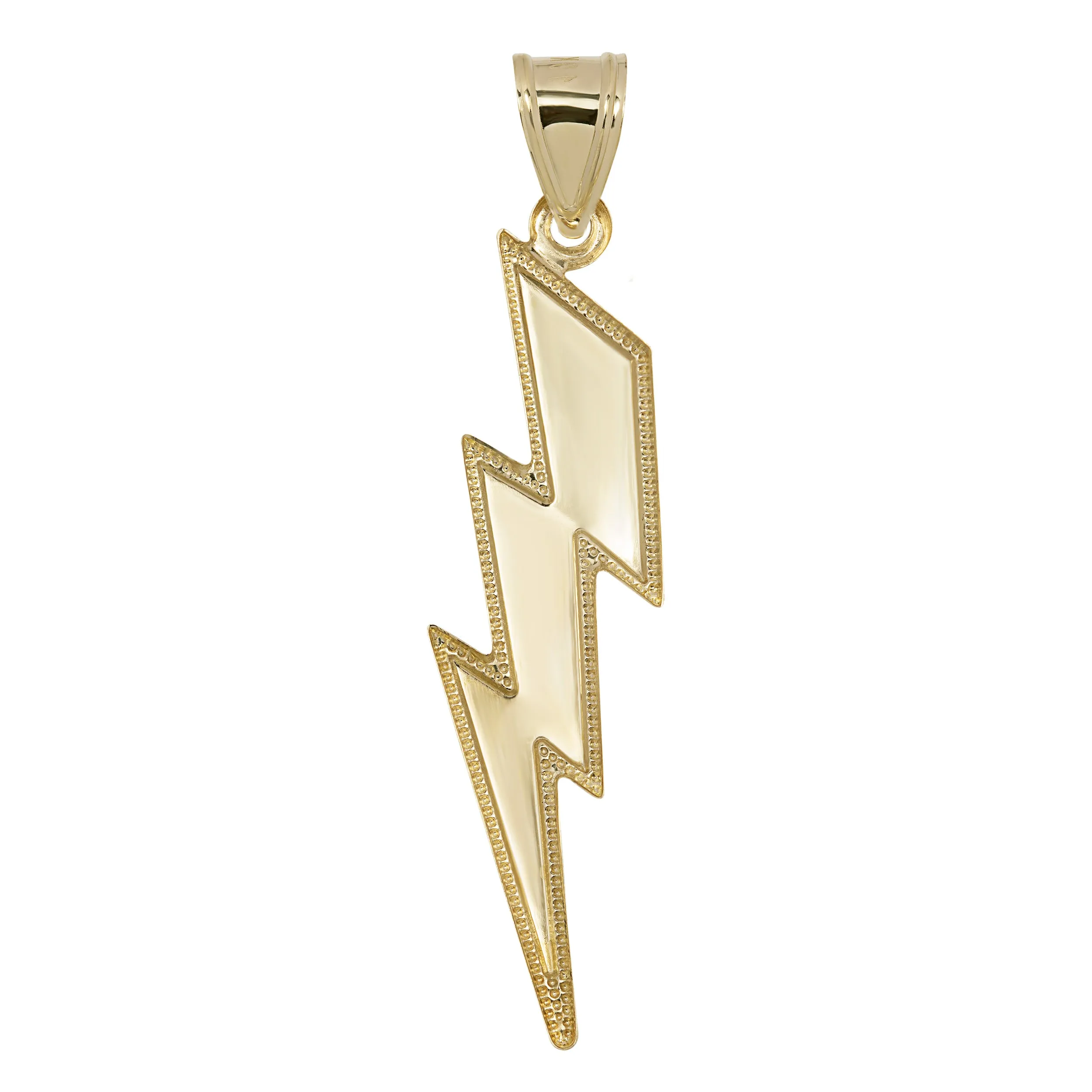 Diamond-Cut Lightning Bolt Pendant 10K Yellow Gold