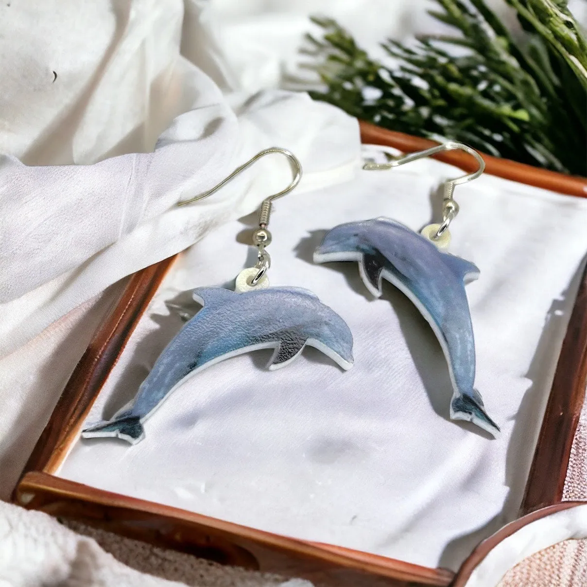 Dolphin Earrings - Dolphin Jewelry, Handmade Earrings, Handmade Jewelry, Animal Earrings, Animal Jewelry, Dolphins, Ocean Animals