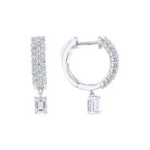 Everly Emerald Cut Diamond Drop Earrings