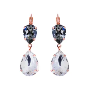 Extra Luxurious Double Pear Leverback Earrings in "Ice Queen" *Custom*