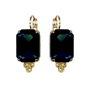 Extra Luxurious Emerald Cut and Bottom Trio Leverback Earrings in "Fairytale" *Custom*