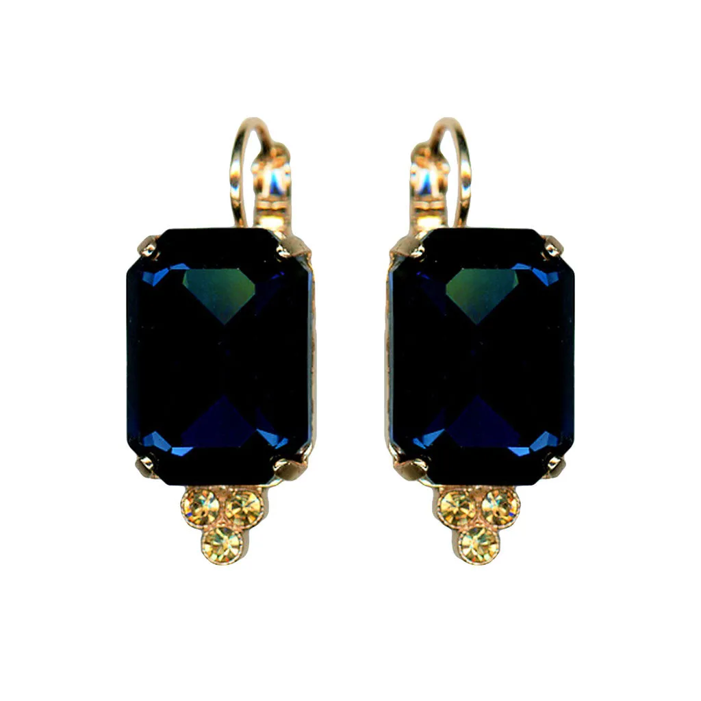 Extra Luxurious Emerald Cut and Bottom Trio Leverback Earrings in "Fairytale" *Custom*