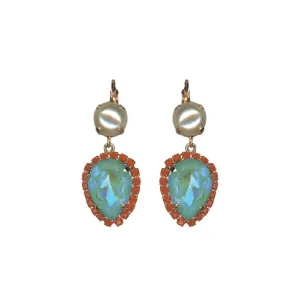 Extra Luxurious Pear Halo Leverback Earrings in "Mystical Dusk" *Custom*