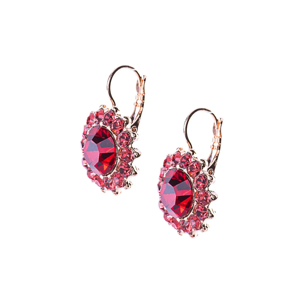 Extra Luxurious Rosette Leverback Earrings in "Hibiscus" *Custom*