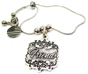 Friend Victorian Scroll Slide Chain Bracelet