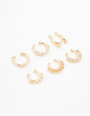 Gold Plated Faux Septum Rings 6-Pack