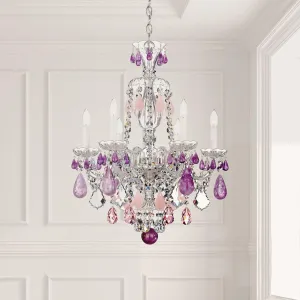 Hamilton Rock Crystal 6 Light Jet Black Chandelier with Jet Black Rock Crystals