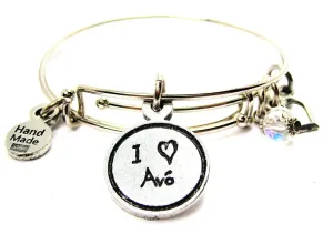 I Love Avó Grandmother Child Handwriting Expandable Bangle Bracelet