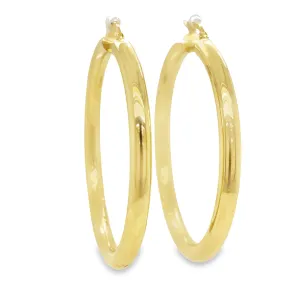 Italian Yellow Gold Hoop Earrings 3.80 mm