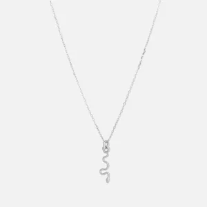 Itty Bitty Charm Necklace, Snake, Silver