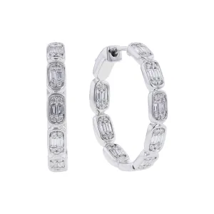 Jacques Bezel Diamond Hoop Earrings