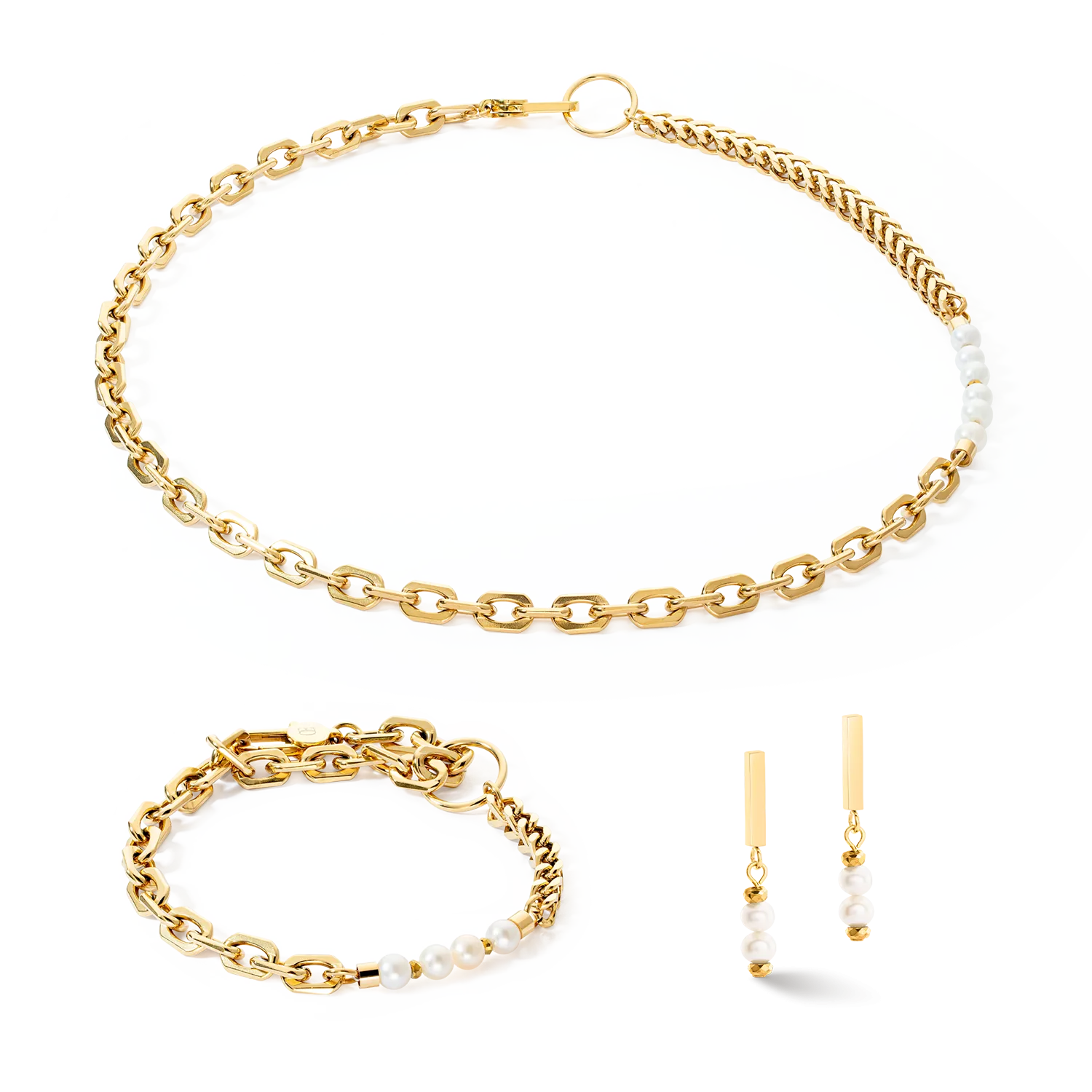 Jewellery set Shape Shifter Freshwater Pearls gold