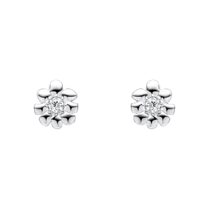 Laura Ashley Cosmos Silver Tone Flower Earrings E6522C