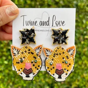 Leopard Beaded Earrings