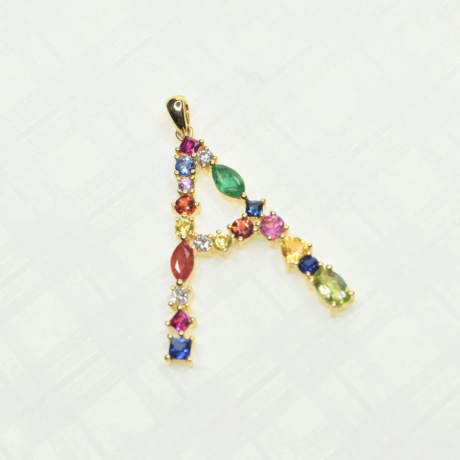 Letter Gemstone Pendant