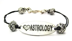 Love Astrology Black Cord Connector Bracelet