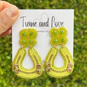 Lucky Horseshoe Beaded Earrings