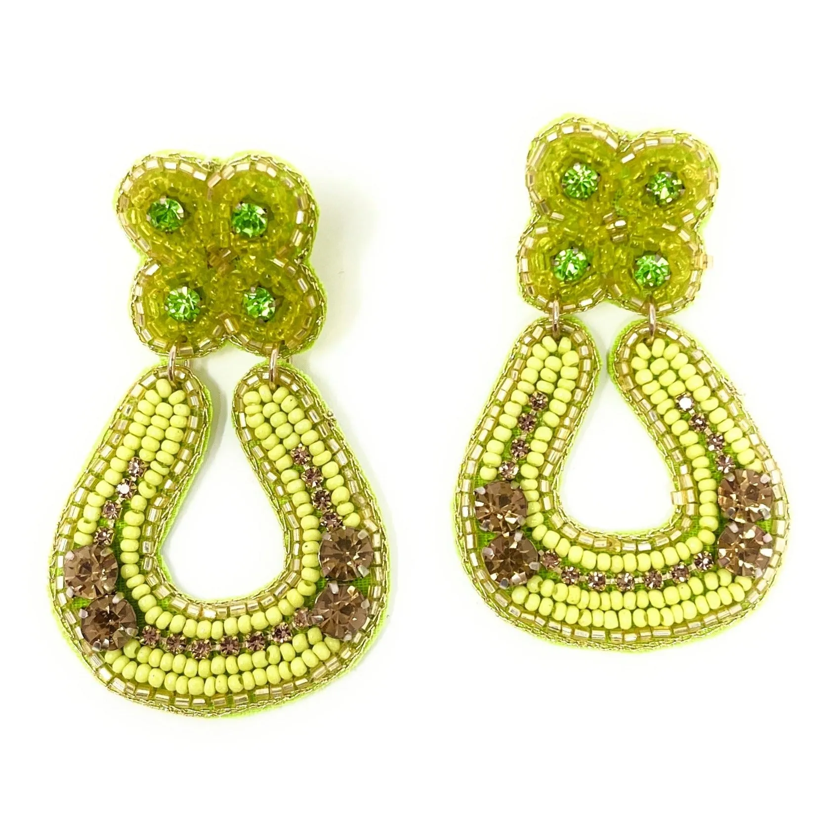 Lucky Horseshoe Beaded Earrings