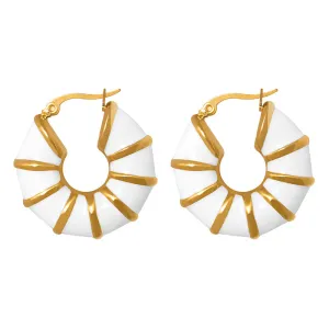 Luxurious Celebrity Earrings with Enamel Coating and U-Shaped Design