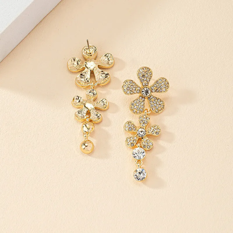 Luxurious Vienna Verve Metal Flower Earrings - Elegant Fashion Accessories